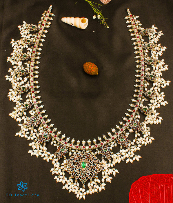The Pragathi Silver Guttapusalu Necklace (Long)