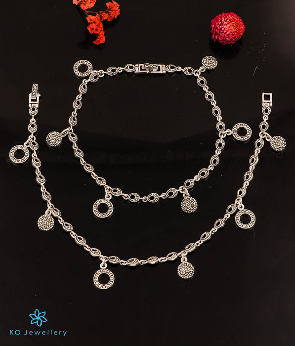 The Vivacious Silver Marcasite Anklets