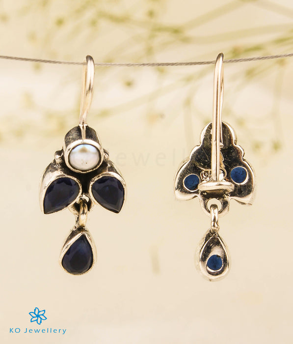 The Nazm Silver Gemstone Earrings (Blue)