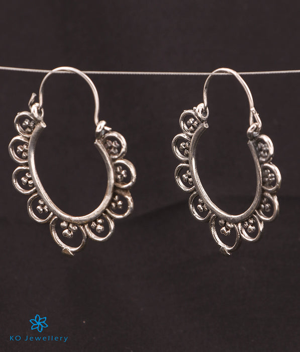 The Arabesque Silver Hoops
