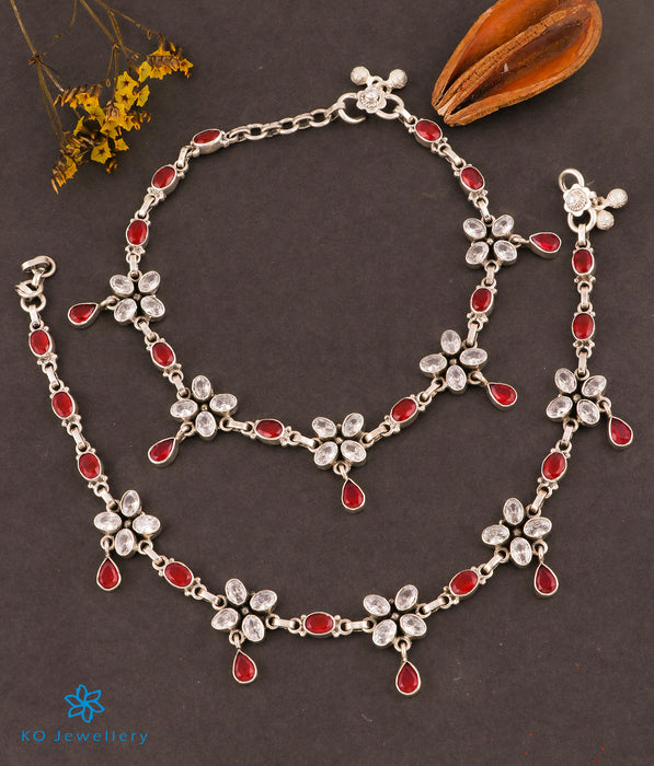 The Samad Silver Gemstone Anklets