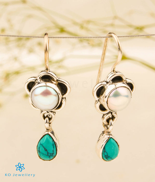 The Vama Silver Gemstone Earrings (Turquoise)