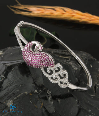 The Preening Peacock Silver Bracelet