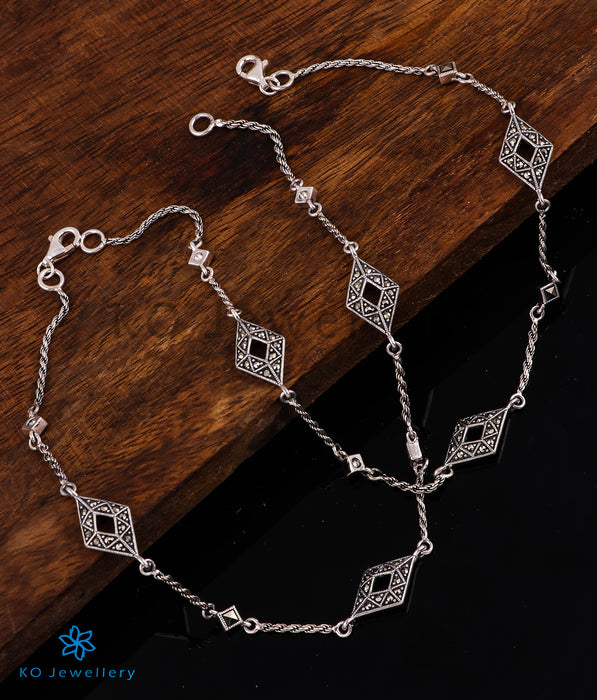 The Cluster Sparkle Silver Marcasite Anklets