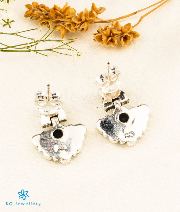 The Naz Silver Gemstone Earrings (Blue)