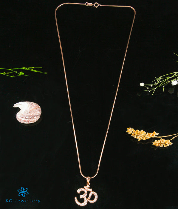 The Saisha Silver Om Rosegold Pendant