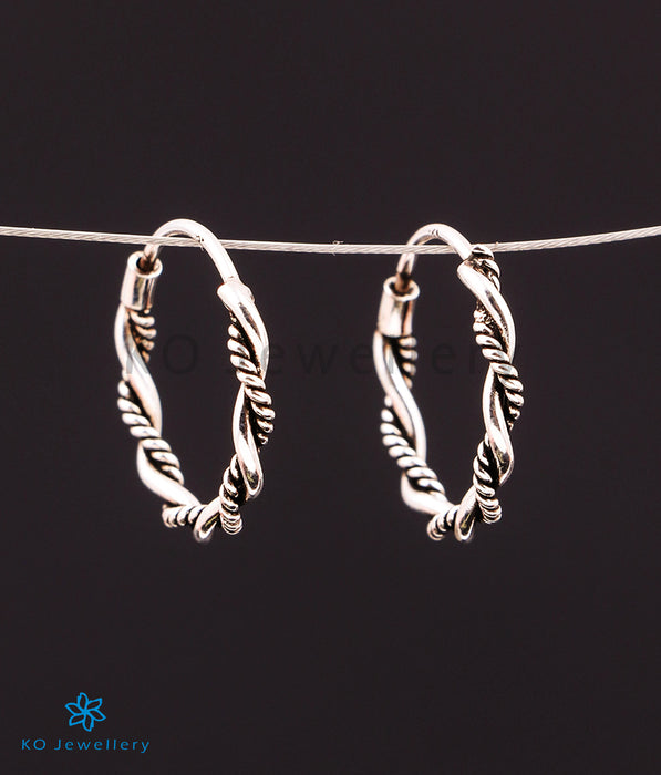 The Braid Silver Hoops (Oxidised/Small)
