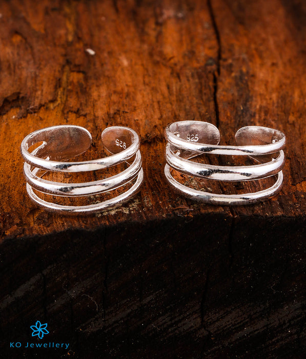 The 3 Bands Pure Silver Toe-Rings