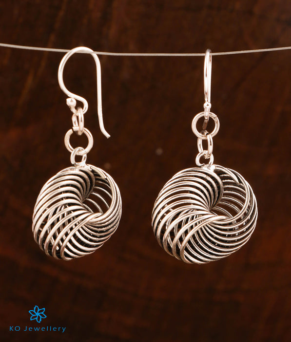 The Caught-in-a -Swirl Silver Earrings