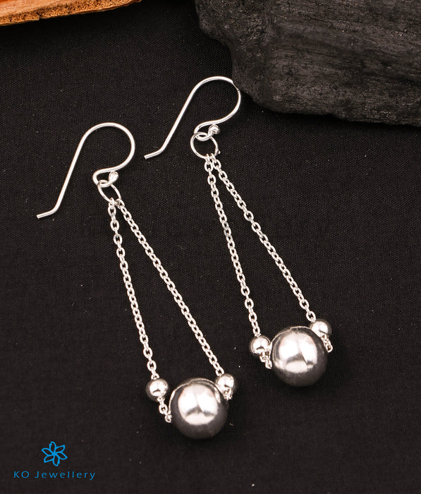 The Chic Silver Ball  Earrings