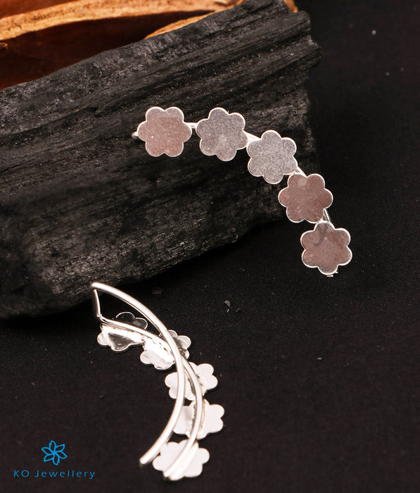 The Floral Silver EarCuffs