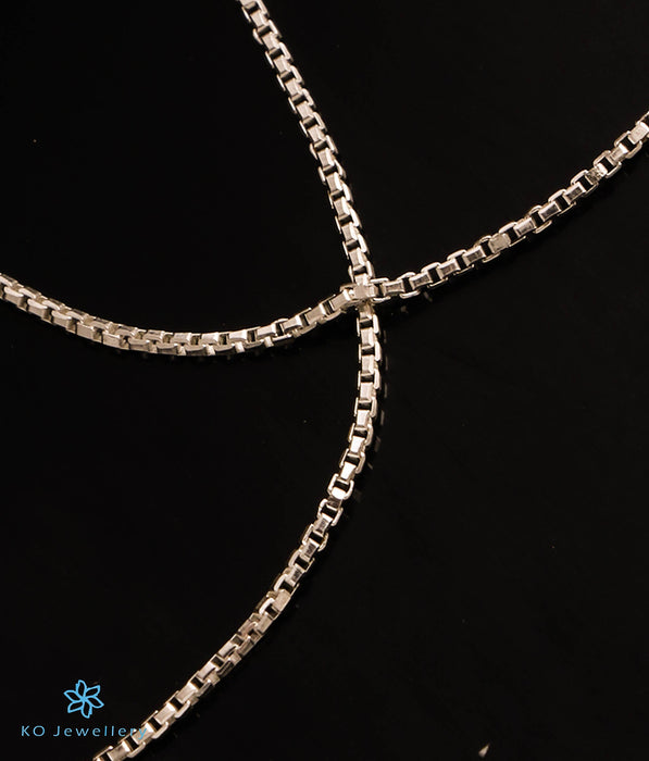 The Boxed Chain Silver Anklets