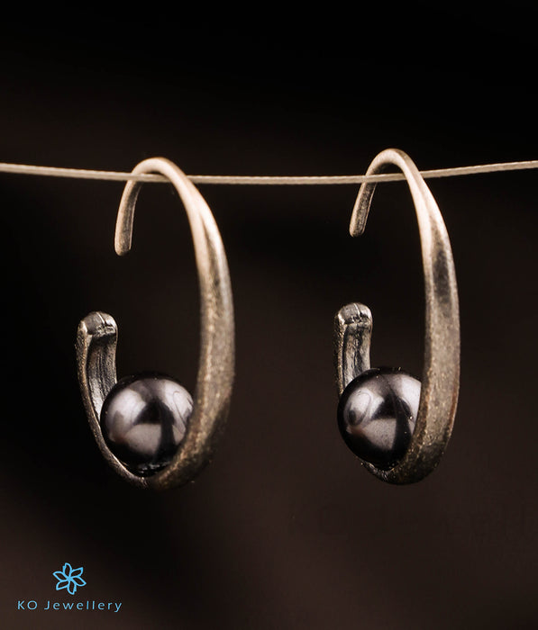 The Black Pearl Silver Open Hoops
