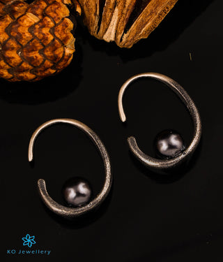 The Black Pearl Silver Open Hoops