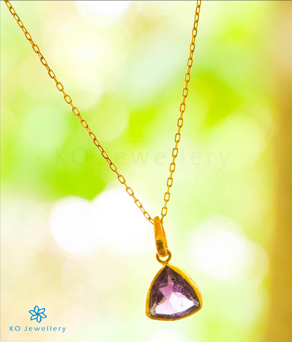 The Triad Amethyst Pendant in 22 KT Gold