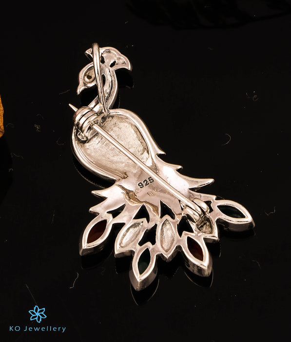 The Dazzling Peacock Marcasite Silver Pendant& Brooch