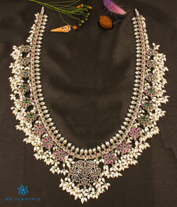 The Sagara Silver Guttapusalu Necklace (Oxidised/Long)