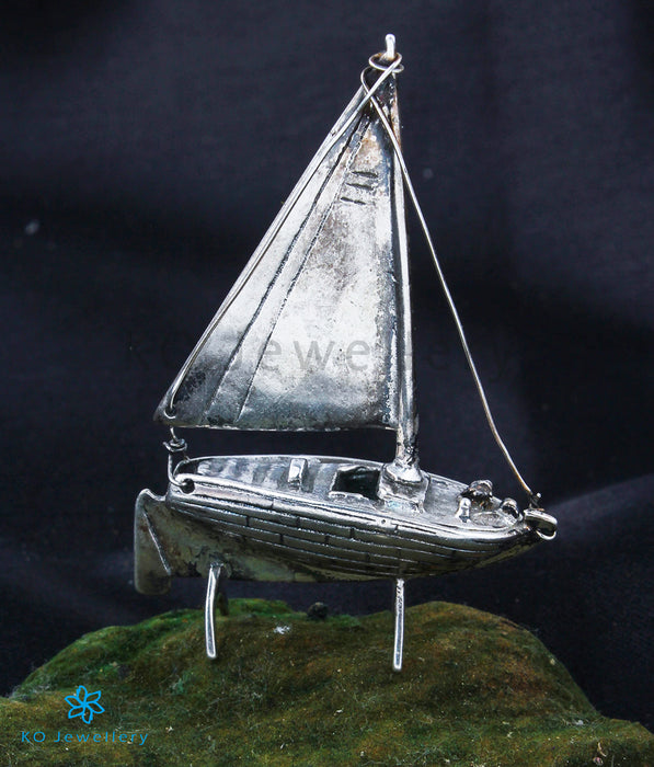The Silver Sail Boat Statuette