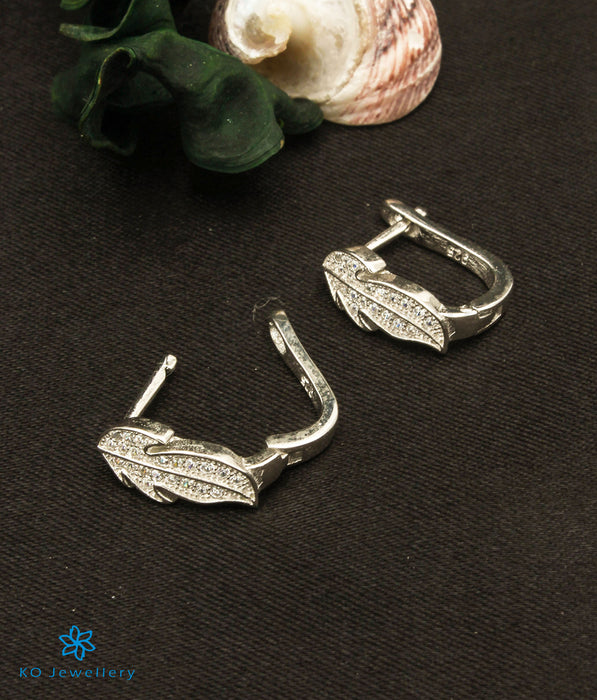 The Leaf Silver Hoop Earrings