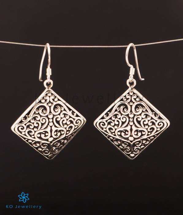 The Ornate Etched Silver Earrings