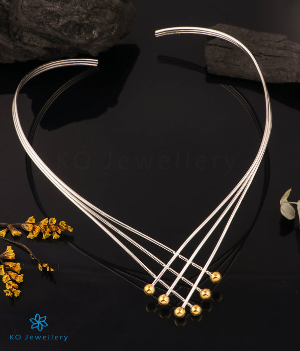 The Crisscross Collar Silver Necklace (2 tone)