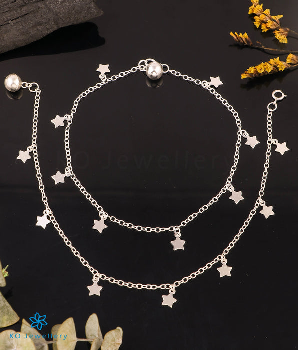 The Twinkling Stars Silver Anklets