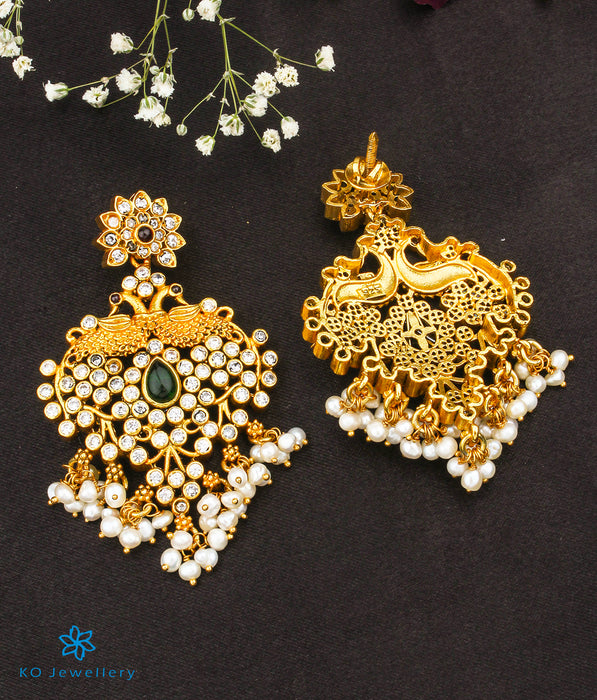 The Mayuraka Silver Peacock Earrings
