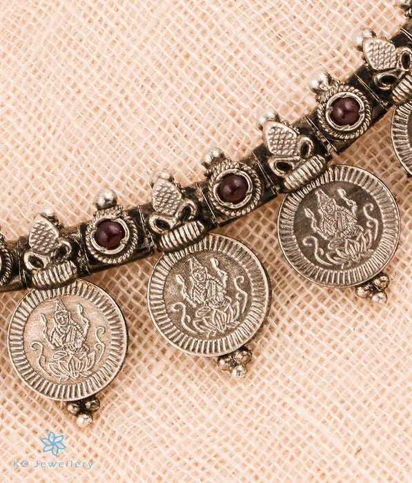 The Sindhuja Silver Kasumala Necklace(Oxidised)