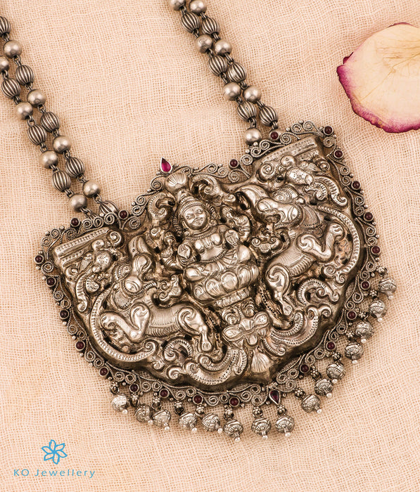 The Mahalakshmi Silver Nakkasi Beads Necklace