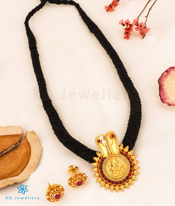 The Vijeta Silver Kodava Thread Necklace (Black)