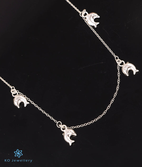 The Playful Dolphins Silver Necklace