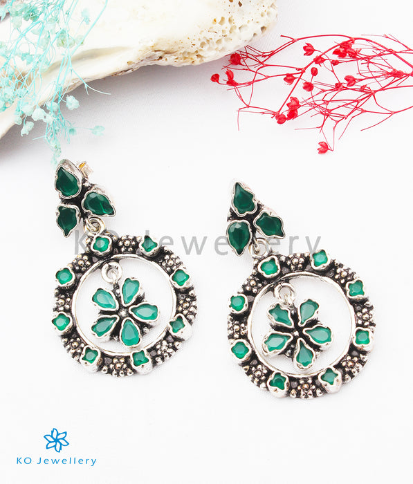 The Chariti Silver Earrings (Green)