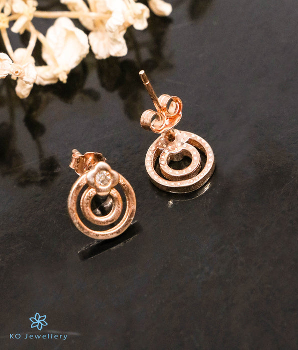 The Velora Silver Rose-Gold Earrings