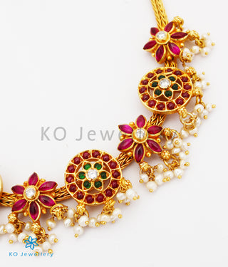 The Uthika Silver Kempu Necklace (Red)