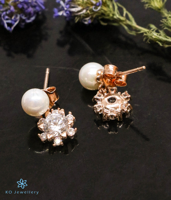 The Ishika Silver Rose-Gold Earrings