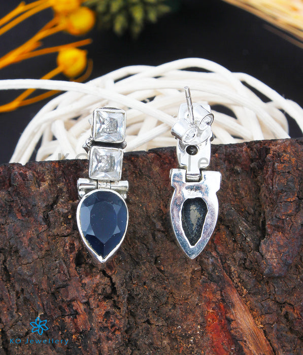 The Parikshit Silver Gemstone Earrings (Blue)