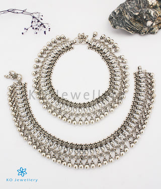 The Madhurya Silver Bridal Anklets