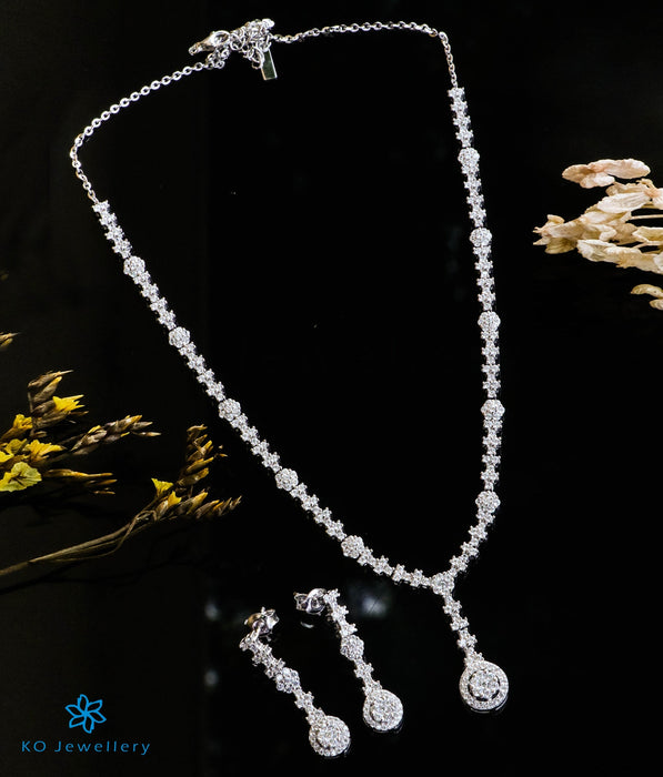 The Tiara Sparkle Silver Necklace Set