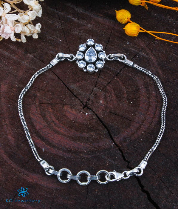 The Kyra Silver Gemstone Bracelet (White)