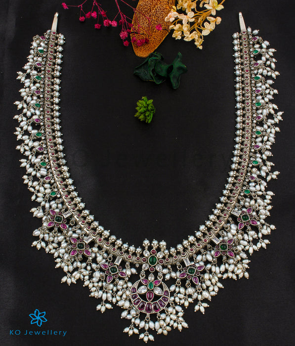 The Chandrodaya Silver Guttapusalu Necklace