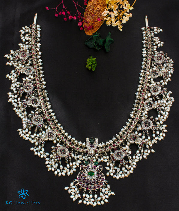 The Shankhu, Chakra Silver Guttapusalu Necklace