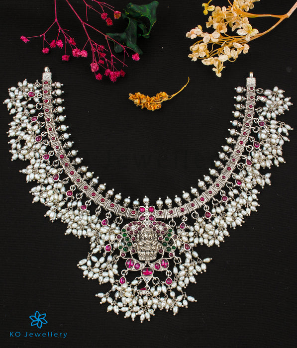 The Bhairavi Silver Lakshmi Guttapusalu Necklace