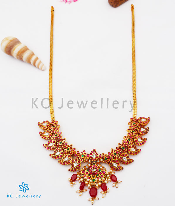 The Bahaar Silver Kundan-Jadau Peacock Necklace