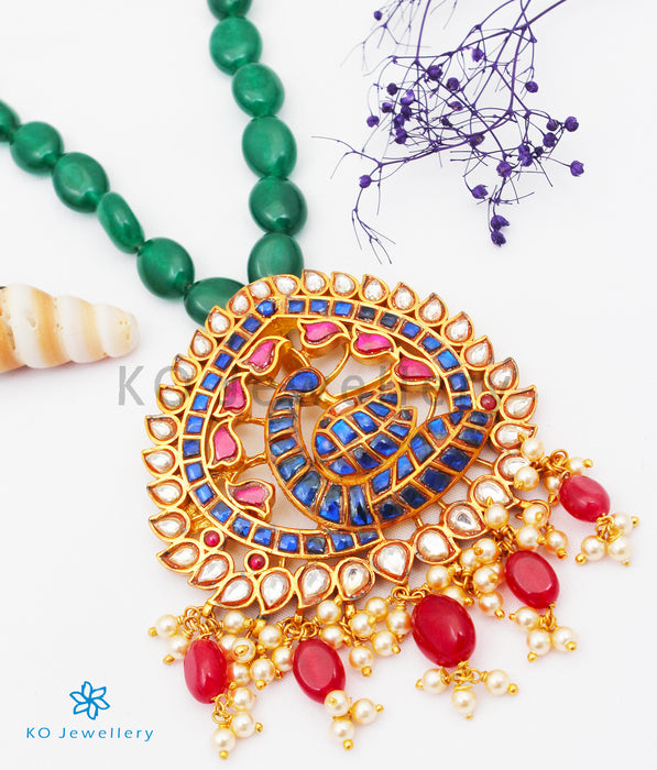The Tanuruha Silver Jadau Peacock Necklace