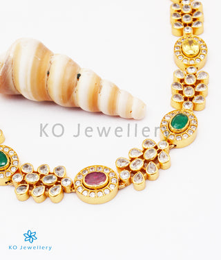 The Krutika Silver Navratna Necklace