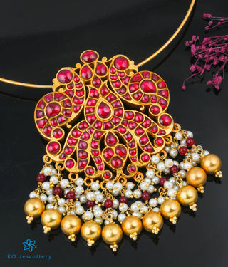 The Jashn Silver Peacock Necklace
