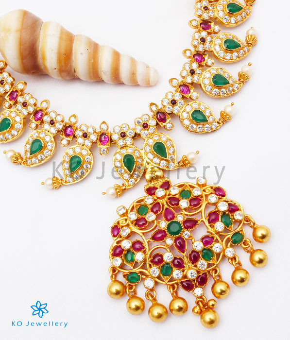 The Kiara Silver Paisley Bridal Mangamalai Necklace