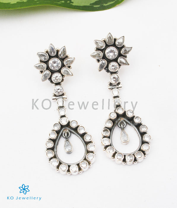 The Avni Silver Gemstone Earrings (White)