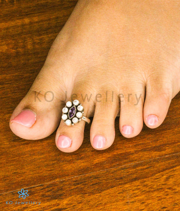 The Piali Silver Toe-Rings (light Purple)