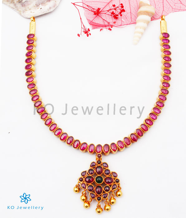 The Bhavika Silver Reversible Addige Necklace